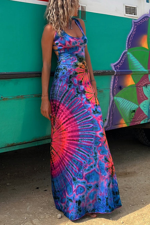 Eliska – Maxi šaty s tie-dye efektem
