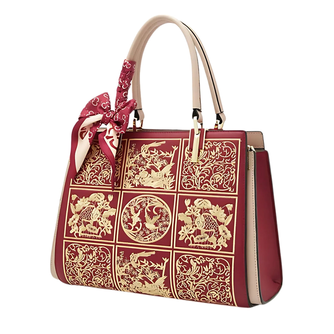 Sylvia™ – Výjimečná crossbody taška s výšivkou a mašlí