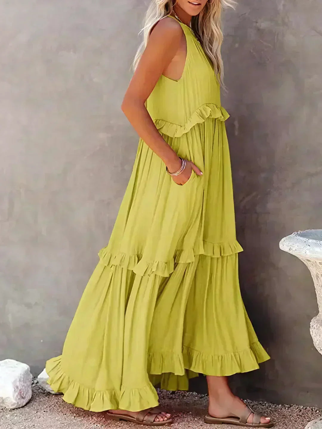 ANETA | Elegantní šaty bez rukávů s volánky