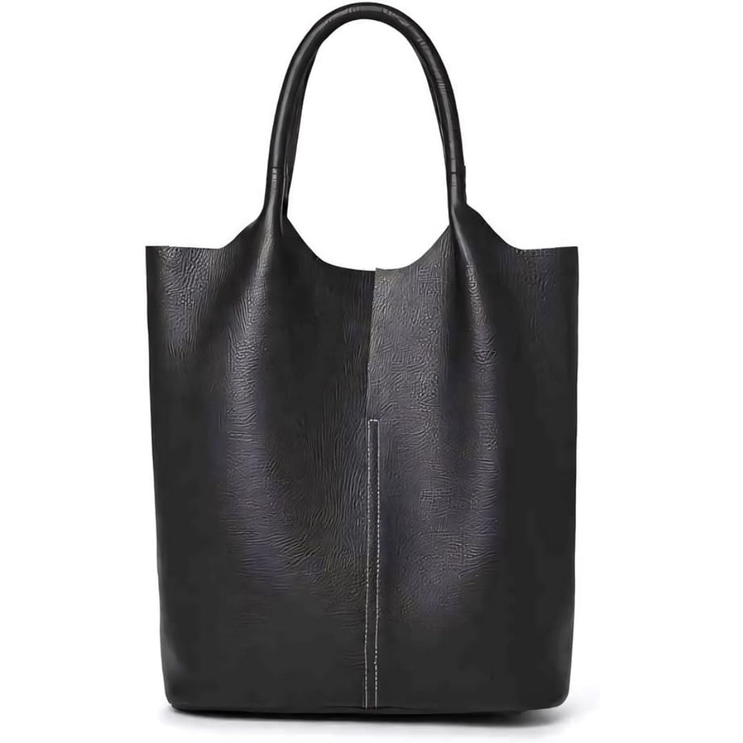 Saga™ – Luxusní světle modrá kabelka typu bucket s koženým efektem