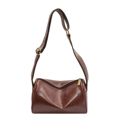 Trine™ | Vintage Kožená Kabelka Crossbody s Woven Nastavitelným Páskem