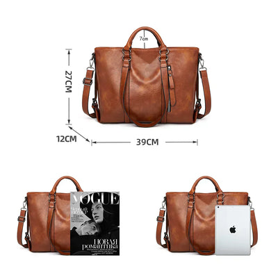 Signe™ | Stylová Velká Kožená Taška Přes Rameno