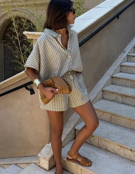 Estelle™ | Krátká pruhovaná souprava pro ženy
