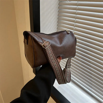 Trine™ | Vintage Kožená Kabelka Crossbody s Woven Nastavitelným Páskem