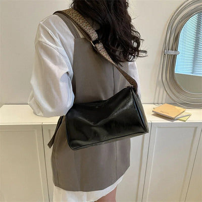 Trine™ | Vintage Kožená Kabelka Crossbody s Woven Nastavitelným Páskem