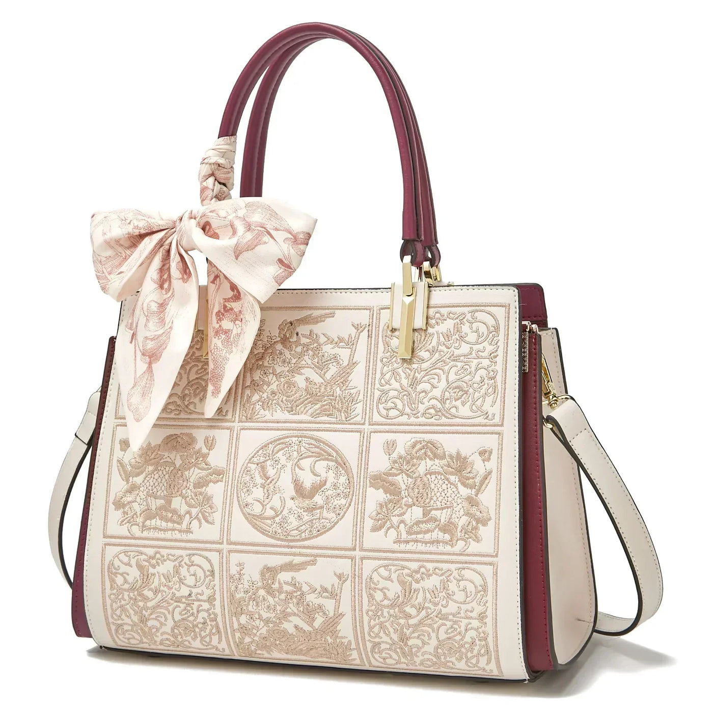 Sylvia™ – Výjimečná crossbody taška s výšivkou a mašlí