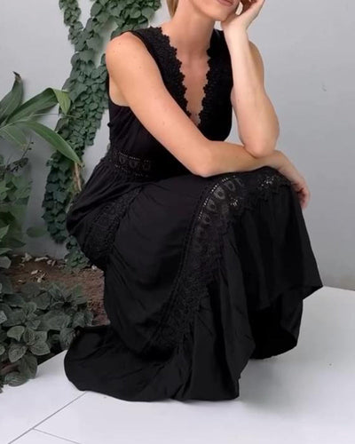 Papakosta - Elegantní Šaty Bez Rukávů Z Krajky