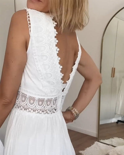 Papakosta - Elegantní Šaty Bez Rukávů Z Krajky