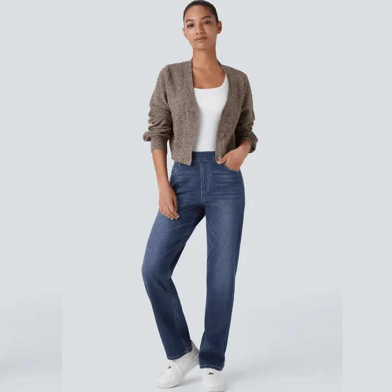 ComfortFit - Elastické a pohodlné kalhoty s vysokým pasem