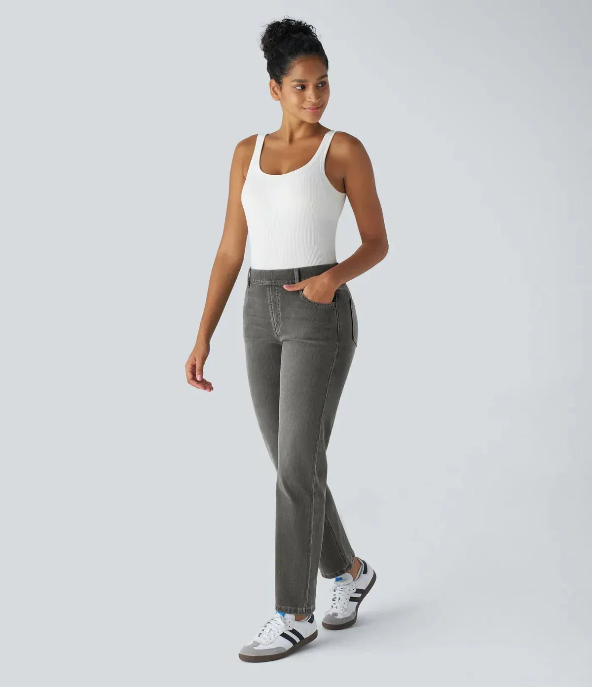 ComfortFit - Elastické a pohodlné kalhoty s vysokým pasem