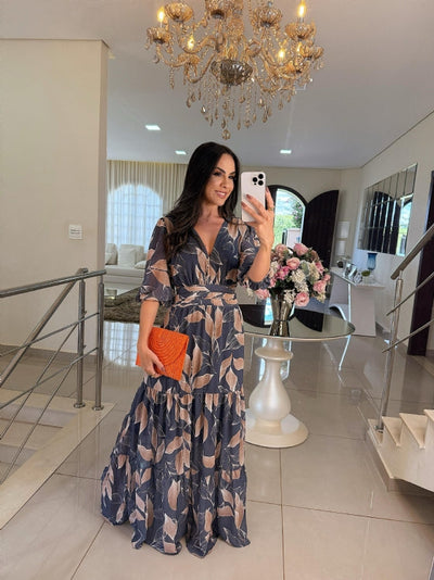 CLAUDIA | Dlouhá květinová šaty s pohodlným střihem pro elegantní dny