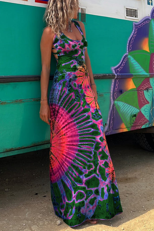 Eliska – Maxi šaty s tie-dye efektem