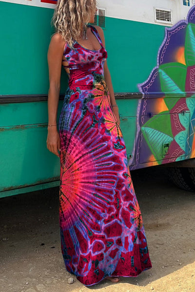 Eliska – Maxi šaty s tie-dye efektem