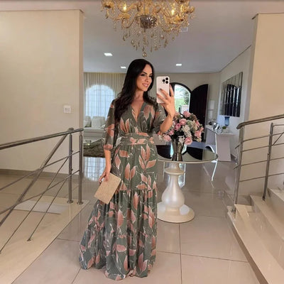 CLAUDIA | Dlouhá květinová šaty s pohodlným střihem pro elegantní dny