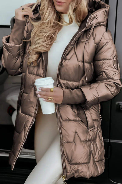 Aleksandra - Elegantní zimní kabát s kapucí a podšívkou