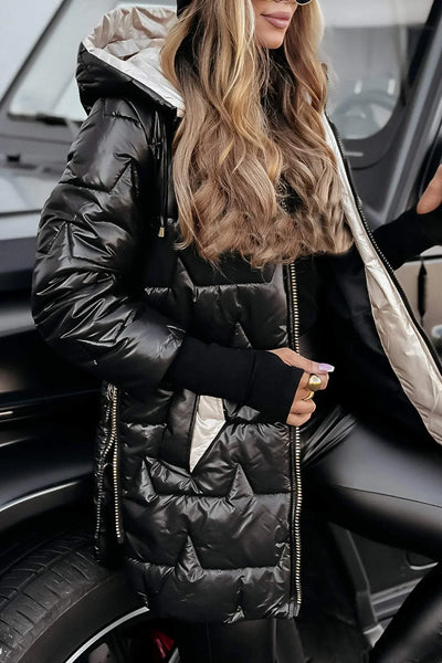 Aleksandra - Elegantní zimní kabát s kapucí a podšívkou