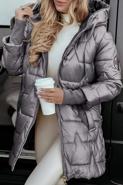 Aleksandra - Elegantní zimní kabát s kapucí a podšívkou