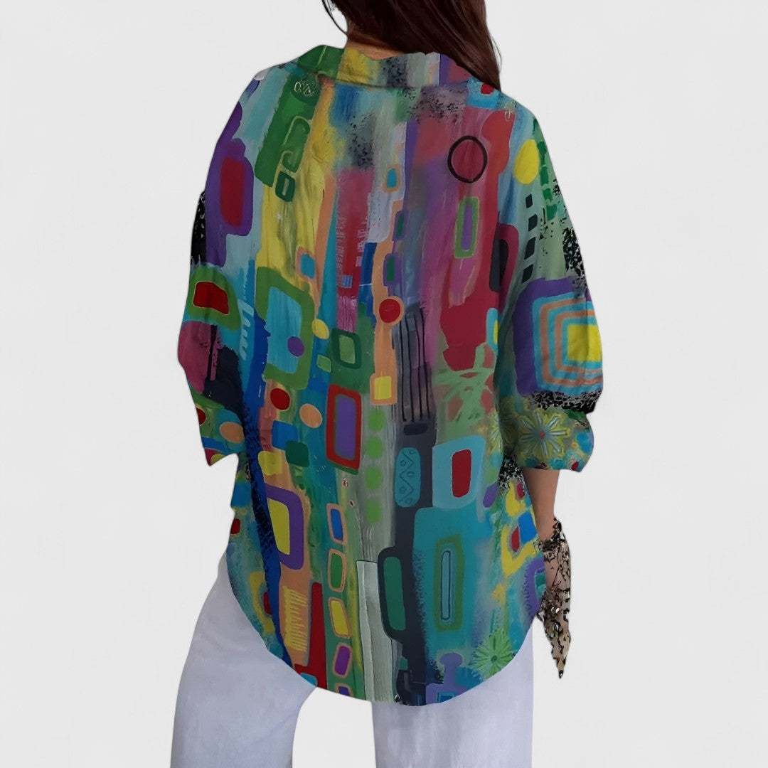 Miluše - Elegantní halenka s geometrickým vzorem