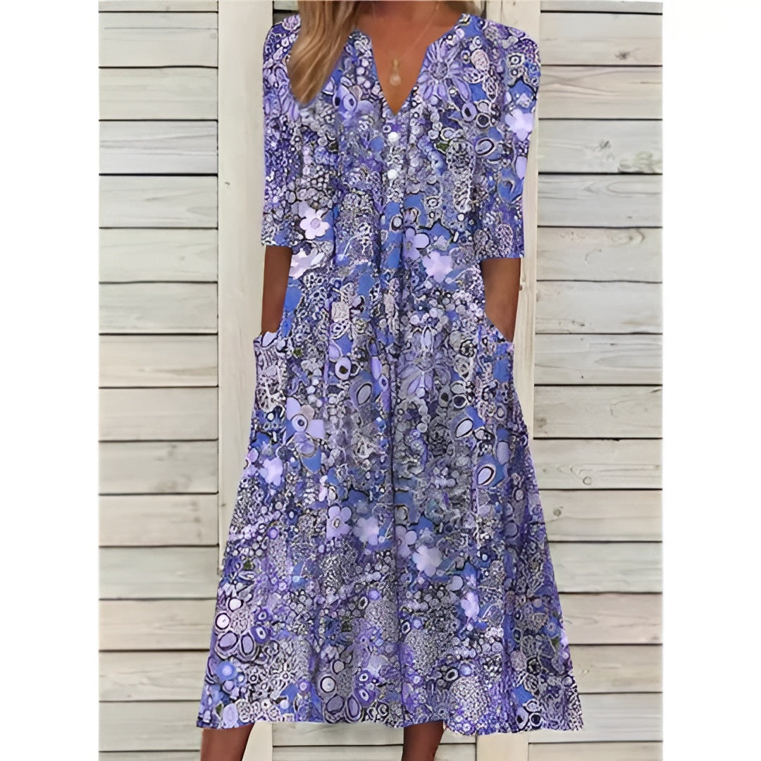 Andrea | Stylová Květinová Košilová Šaty